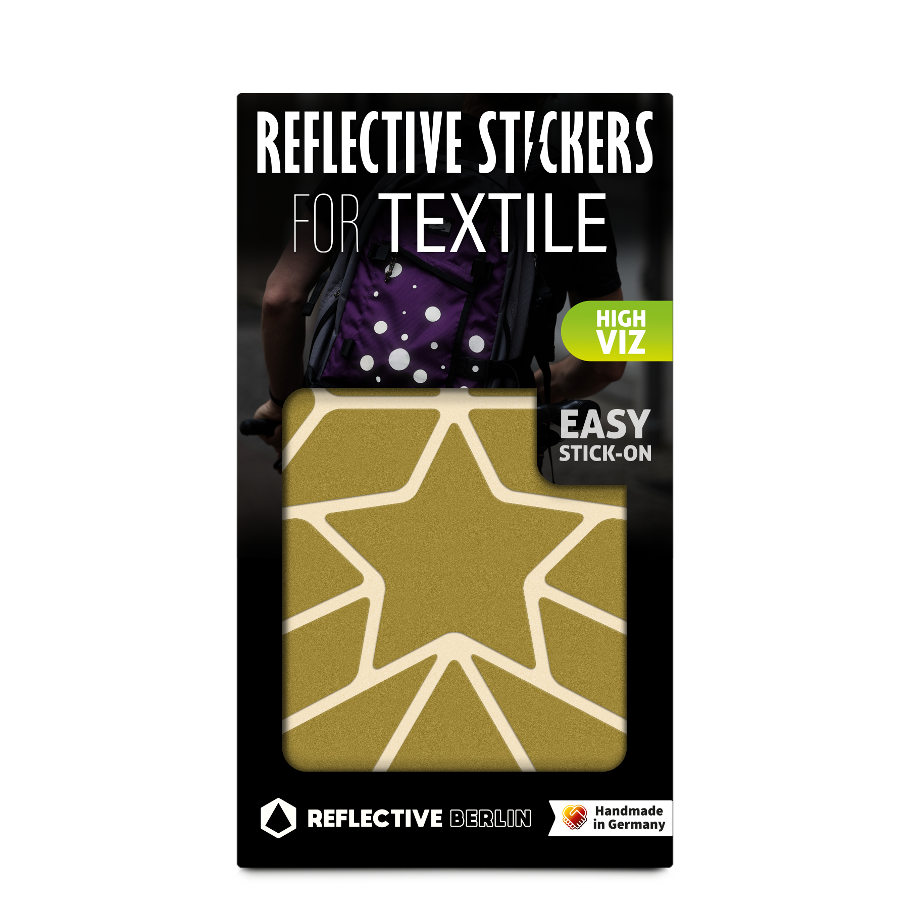 Produktbild Reflektierende Textilsticker, Design Stern, gold