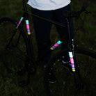 Reflective stickers on bicycle frame with classic design