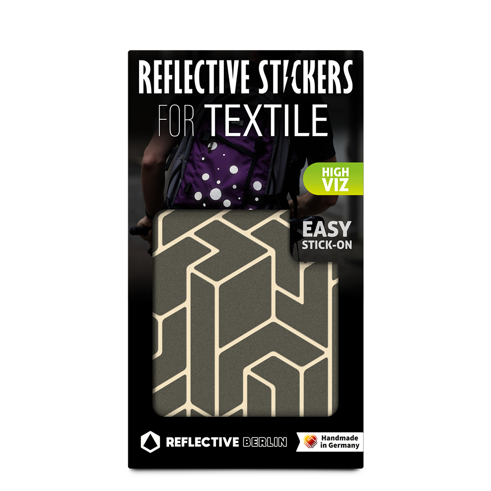 Produktbild Reflektierende Textilsticker Isometric Design, grau