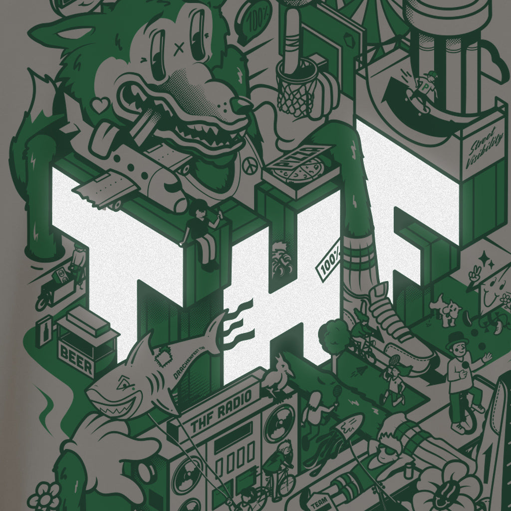 Reflective ink on screenprint of the back print