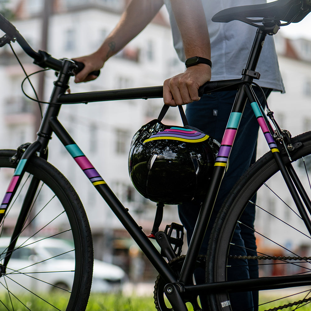 Reflective stickers on bicycle with classic design set