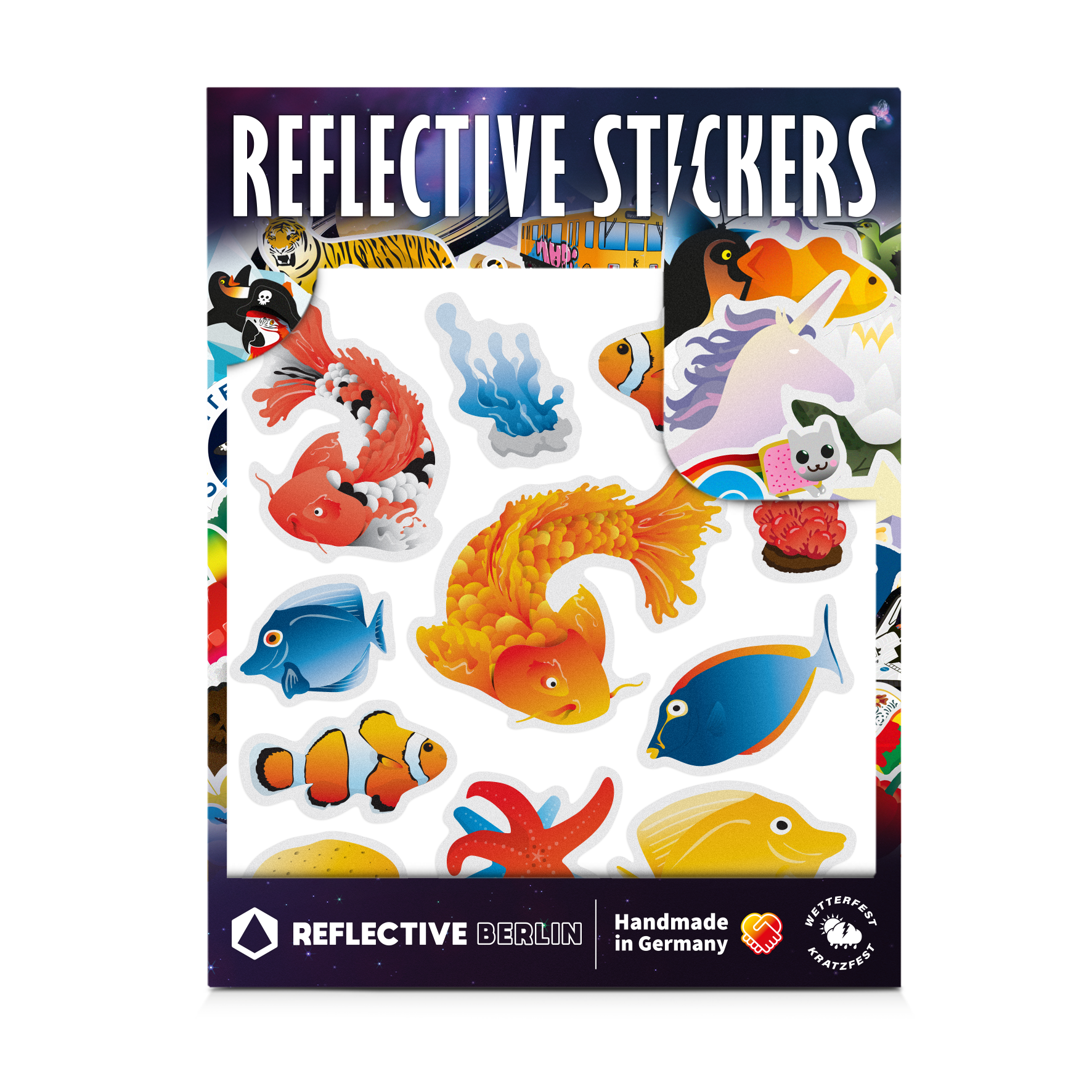 product picture of the aquarium reflective sticker set
