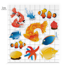 sheet view of the aquarium reflective sticker set in medium size