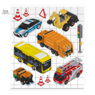 Reflective sticker set with scale lines and full design