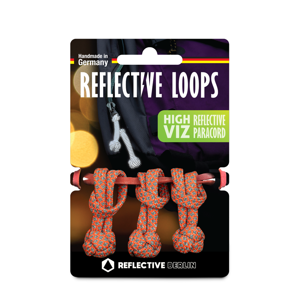 reflective loops in red variant product pictures with packaging