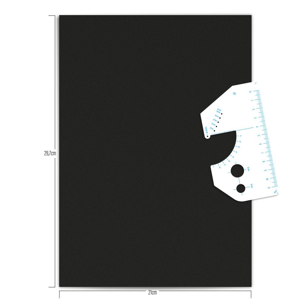 Stickerbogen reflektierend, mit Zeichenschablone, schwarz