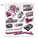 Ansicht VIDAM Sticker Motive Techno, Rave, Mietzekatze
