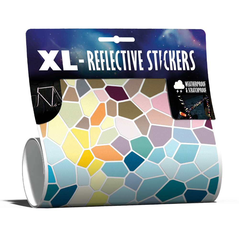 Mosaic reflective sticker set in packaging colorful variant Vivid