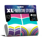 reflective sticker set in packaging with 9
90's color pallet