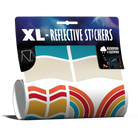 reflective sticker set in packaging with 70's color pallet