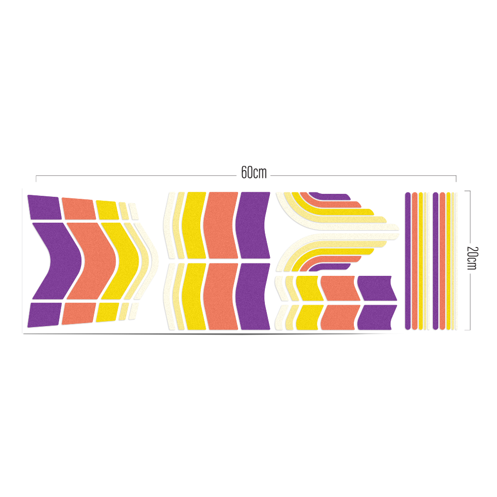 reflective sticker set with classic design inspired from the colors of the 80's