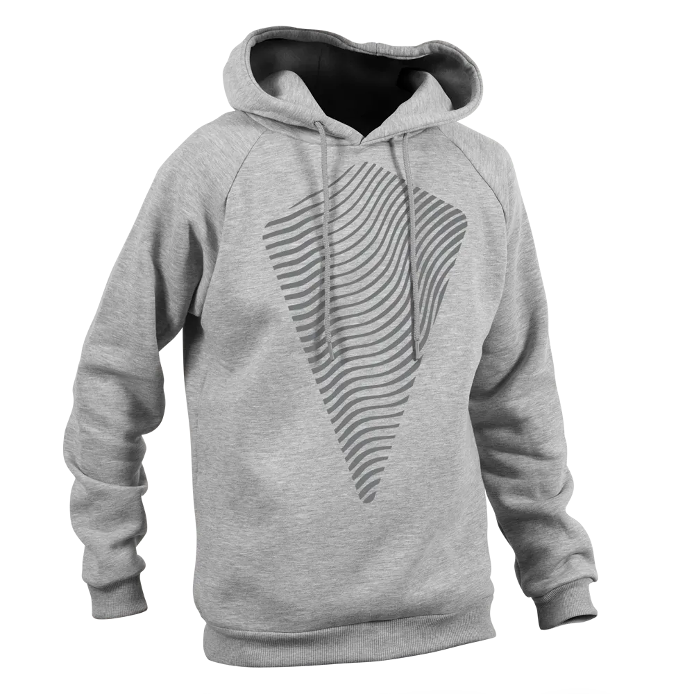 Reflektierender Hoodie Dune in der Farbvariante Grau von REFLECTIVE Berlin.