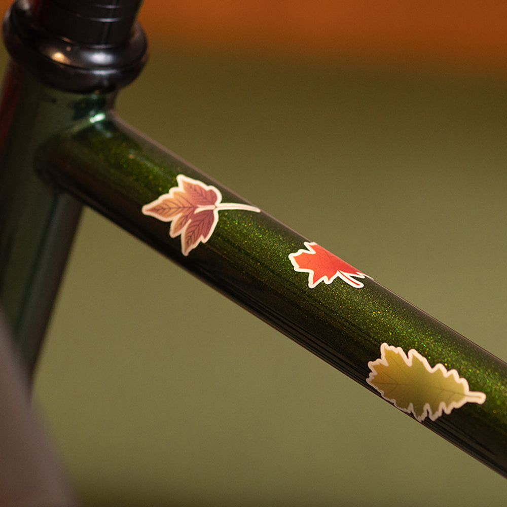 Fahrradrahmen grün metallic , Bombtrack Arise, Laub Sticker