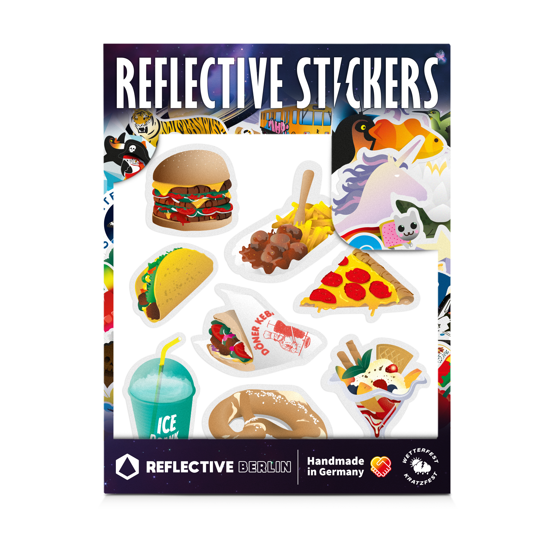 Reflective thematic shape for kids edition Junk food