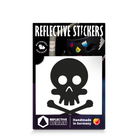 black reflective skull decal in packaging