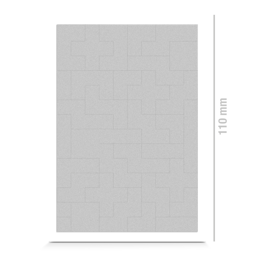 Bricks Sticker für Textil, Freisteller, geometrische Formen, Tetris, Farbe silber