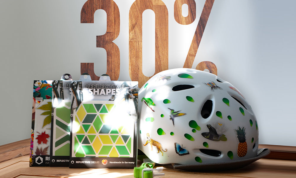 promotion photograph, helmet, wood table and white wall