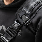 Detail shot of attachment from backpack