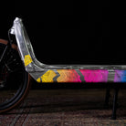 rainbow Bold reflective stickers applied on Bullitt bicycle frame