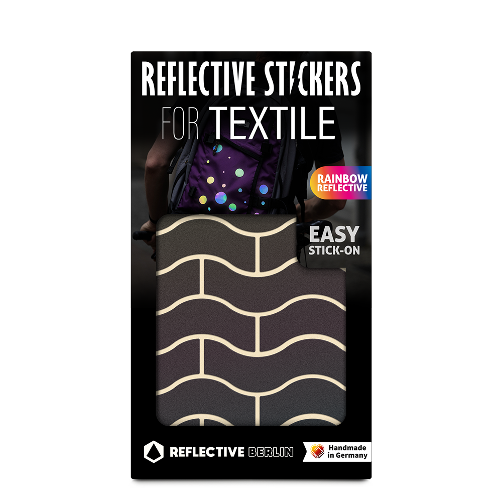 Produktbild Reflektierende Sticker für Textilien, Waves Design, Farbe schwarz irisierend