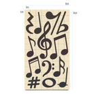 Textilsticker Music in Regebogen-Schwarz von REFLECTIVE Berlin auf Stickerbogen mit stark reflektierenden Musikmotiven für mehr Sichtbarkeit im urbanen Stil.