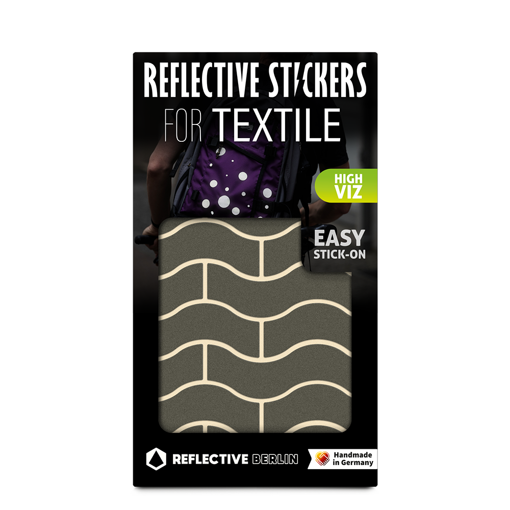 Produktbild Reflektierende Sticker für Textilien, Waves Design, Farbe schwarz