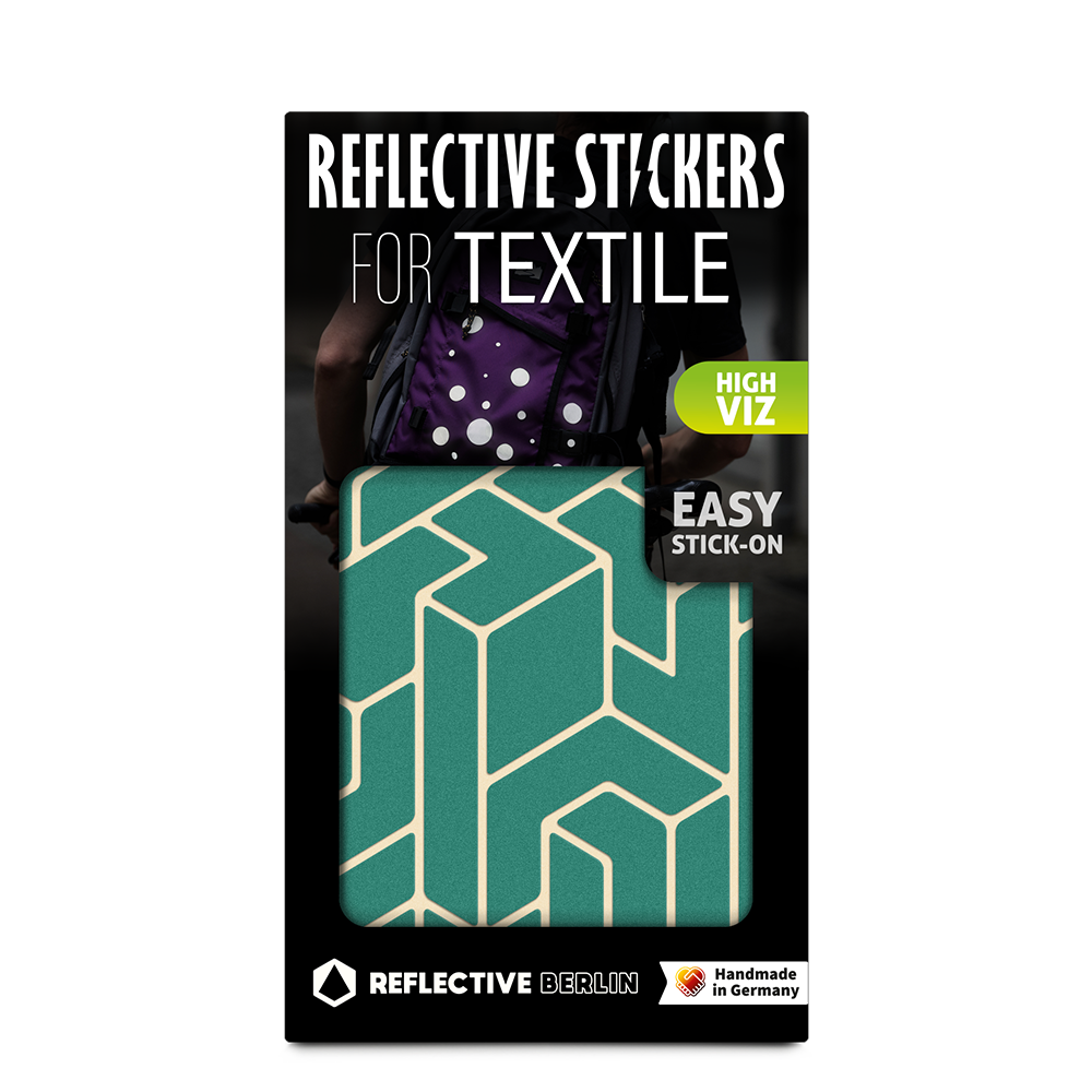 Produktbild Reflektierende Textilsticker Isometric Design, grün