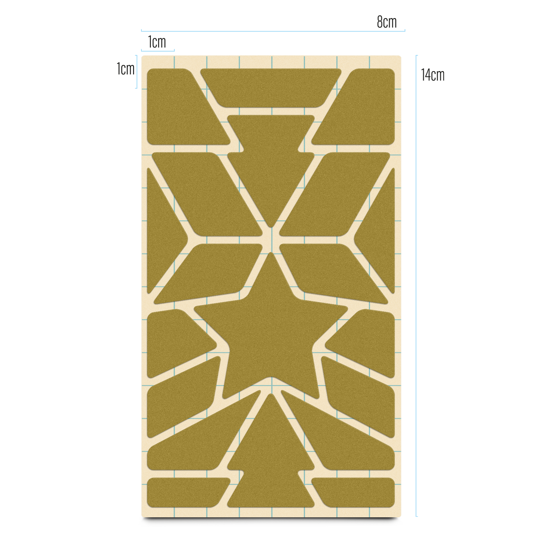 Produktbild Reflektierende Textilsticker, Design Stern, Stickerbogen Raster, gold