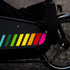 reflective sticker at night on cargo bicycle
