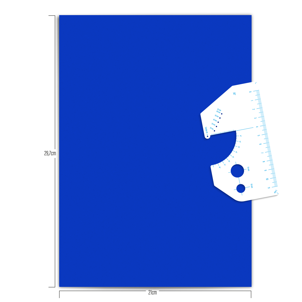 Stickerbogen reflektierend, mit Zeichenschablone, blau