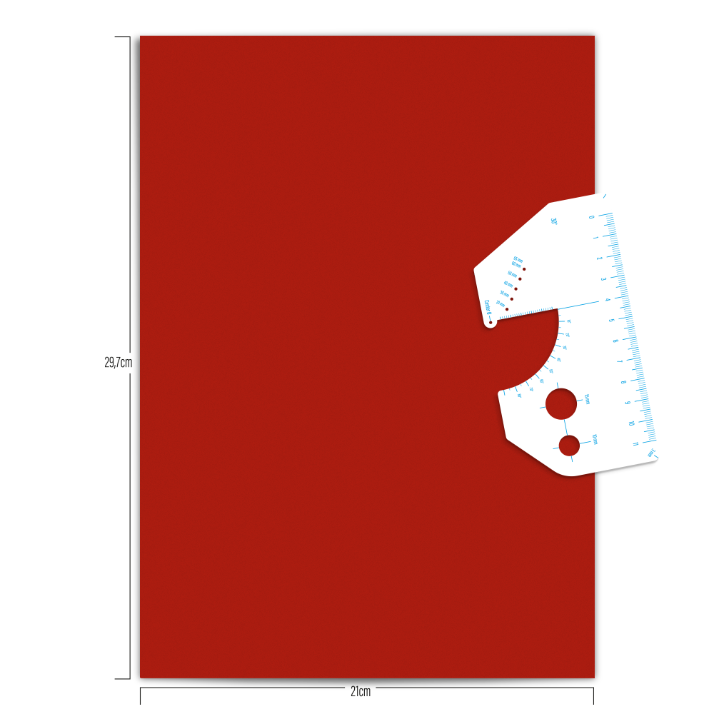 Stickerbogen reflektierend, mit Zeichenschablone, rot