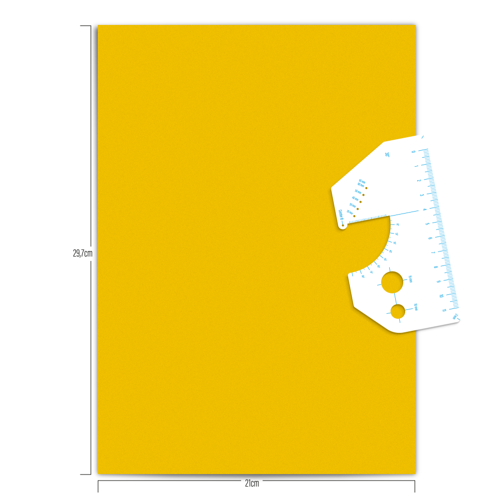 Stickerbogen reflektierend, mit Zeichenschablone, gelb