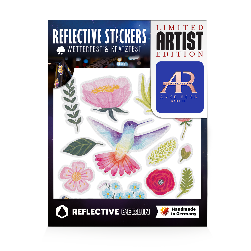 Produktbild Sticker Set mit Blumen und Kolibri