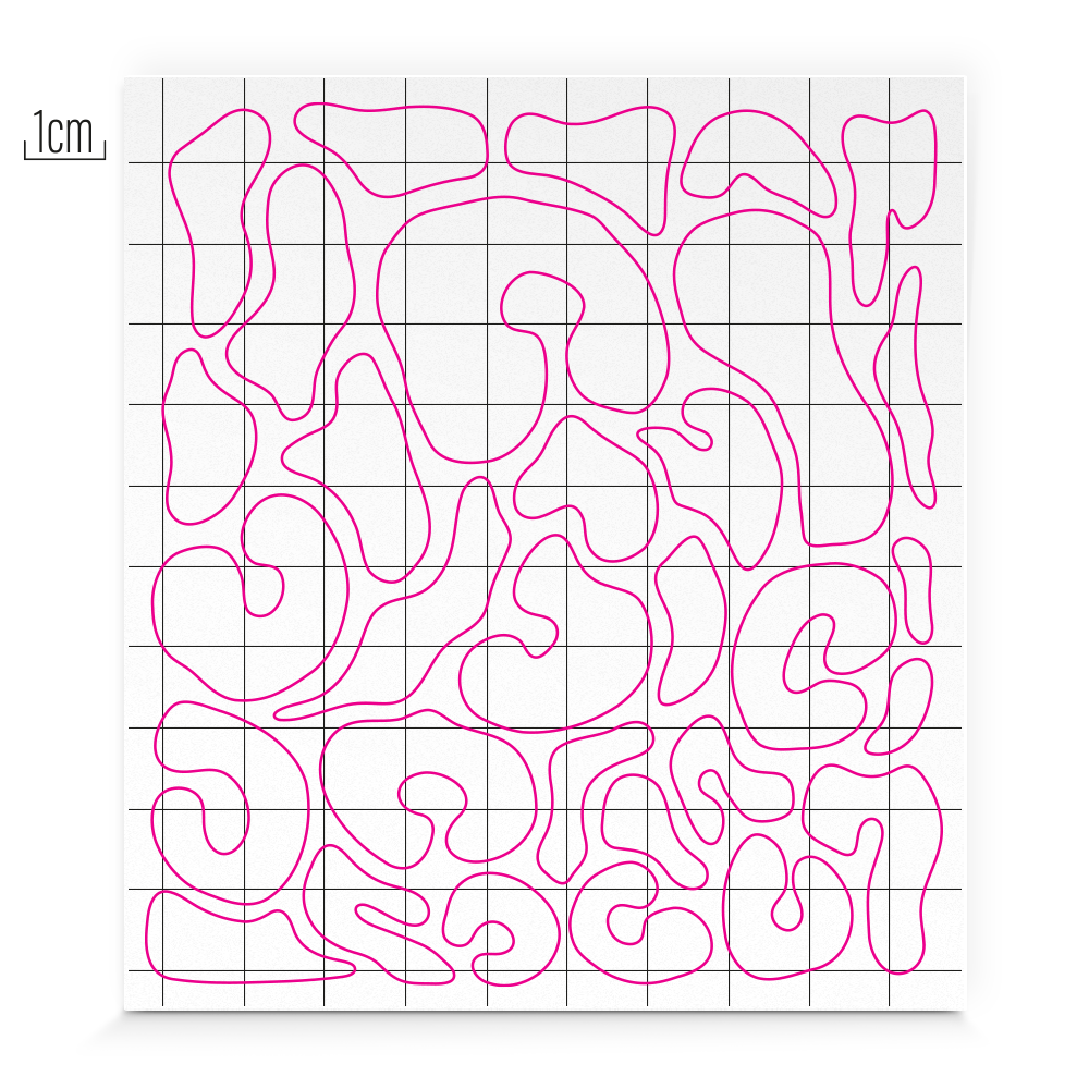 M Pebbles in Weiß von REFLECTIVE Berlin auf Stickerbogen mit stark reflektierenden organischen Formen für mehr Sichtbarkeit im urbanen Stil.