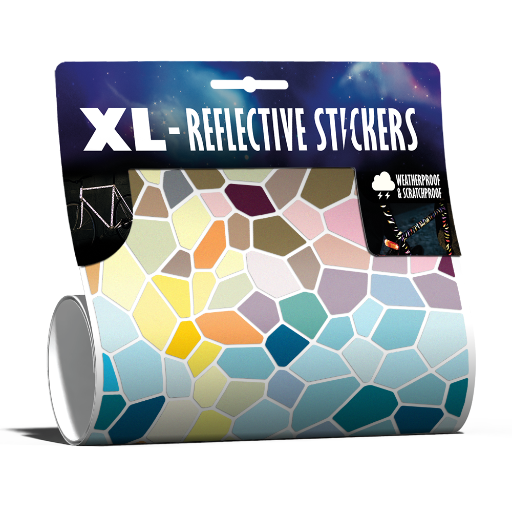 Mosaic reflective sticker set in packaging colorful variant Vivid