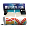 reflective sticker set in packaging with 70's color pallet