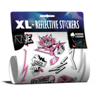 Sticker Pack mit Mietzekatze und Rave Motiven, gerollt in verpackung