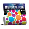 XL Bubbles in Pop-Farbe von REFLECTIVE Berlin als verpacktes Set mit stark reflektierenden bunten Kreisen für mehr Sichtbarkeit im urbanen Stil.