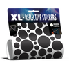 XL Bubbles in Schwarz von REFLECTIVE Berlin als verpacktes Set mit stark reflektierenden Kreisen für mehr Sichtbarkeit im urbanen Stil.