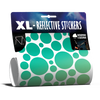 XL Bubbles in Grüntönen von REFLECTIVE Berlin als verpacktes Set mit stark reflektierenden Kreisen für mehr Sichtbarkeit im urbanen Stil.