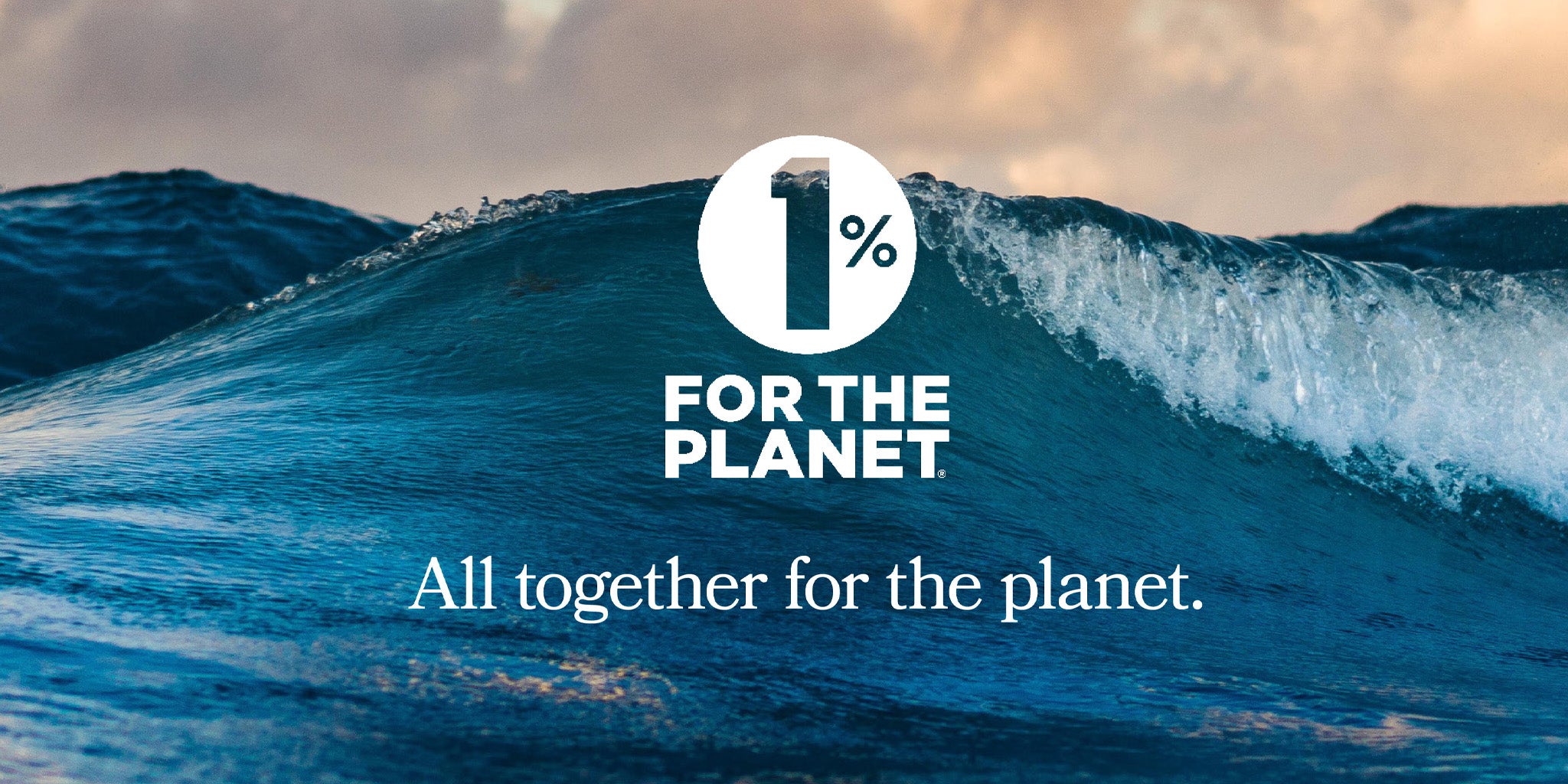 logo of the one percent logo with waves in background