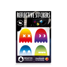 Reflektierender Aufkleber „Geister“ in Farbvariante „Regenbogen“  in Produktverpackung von REFLECTIVE Berlin.