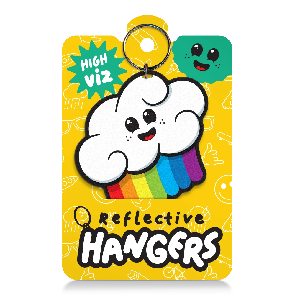Reflektierender Anhänger ‚Reflective Hangers‘  in der Variante ‚Wolker’ in Produktverpackung von REFLECTIVE Berlin.