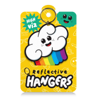 Reflektierender Anhänger ‚Reflective Hangers‘  in der Variante ‚Wolker’ in Produktverpackung von REFLECTIVE Berlin.