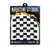 Reflektierender Felgen Aufkleber „Checker“ in Farbvariante „schwarz“ in Größe 20mm in Produktverpackung von REFLECTIVE Berlin.