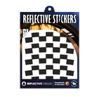 Reflektierender Felgen Aufkleber „Checker“ in Farbvariante „schwarz“ in Größe 20mm in Produktverpackung von REFLECTIVE Berlin.