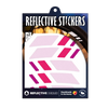 Reflektierender Felgen Aufkleber „Racer“ in Farbvariante „pink“ in Größe 20mm in Produktverpackung von REFLECTIVE Berlin.