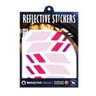 Reflektierender Felgen Aufkleber „Racer“ in Farbvariante „pink“ in Größe 20mm in Produktverpackung von REFLECTIVE Berlin.