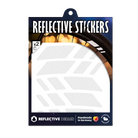 Reflektierender Felgen Aufkleber „Racer“ in Farbvariante „weiß“ in Größe 20mm in Produktverpackung von REFLECTIVE Berlin.