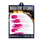 Reflektierender Aufkleber „Smudge“ in Farbvariante „pink“ in Produktverpackung von REFLECTIVE Berlin.